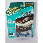 Johnny Lightning 1:64 Oldsmobile 442 Convertible 1970 agean aqua